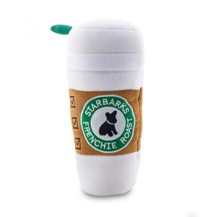 Starbarks Coffee Cup w/ Lid Squeaker Dog Toy, BagMYGift