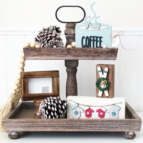 Tiered Tray – Antique Finish Rectangle BagMyGift