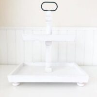 Tiered Tray – Distressed White Rectangle, BagMyGift