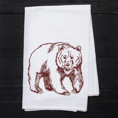 Walking Bear Flour Sack Tea Towel, BagMYGift