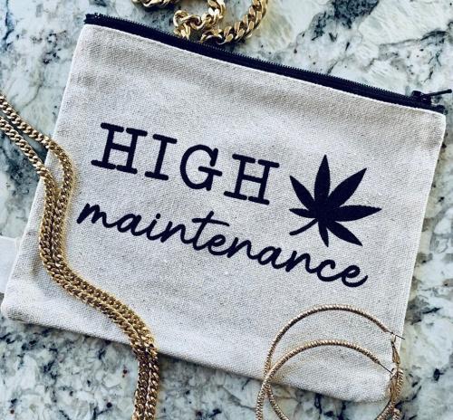 High Maintenance Printed Weed Pouch