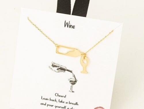 Wine Bottle Charm Necklace, BagMyGift