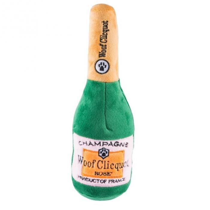 Woof Clicquot Rose’ Champagne Bottle Squeaker Dog Toy