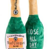 Woof Clicquot Rose’ Champagne Bottle Squeaker Dog Toy