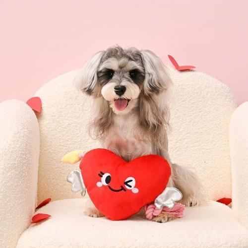 Woof Love Heart & Arrow Dog Plush Toy, BagMYGift