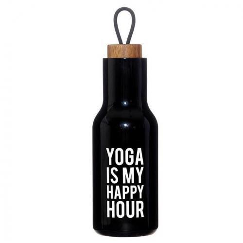 Stainless Steel Water Bottle – Yoga Is My Happy Hour, BagMYGift