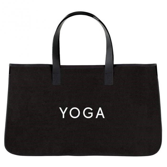 Black Canvas Tote - Yoga, BagMYGift