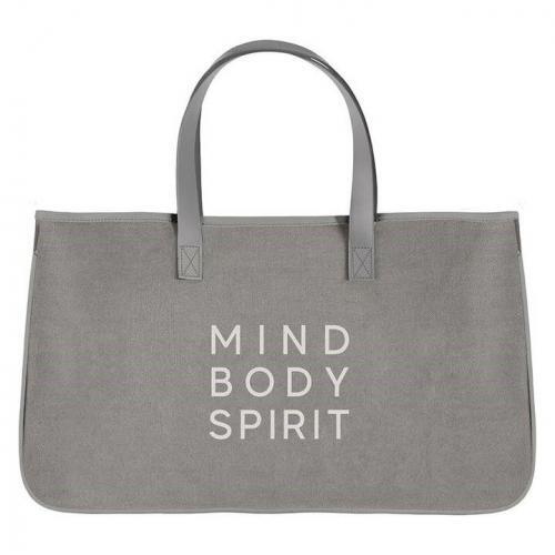 Grey Canvas Tote – Mind Body Spirit, BagMYGift