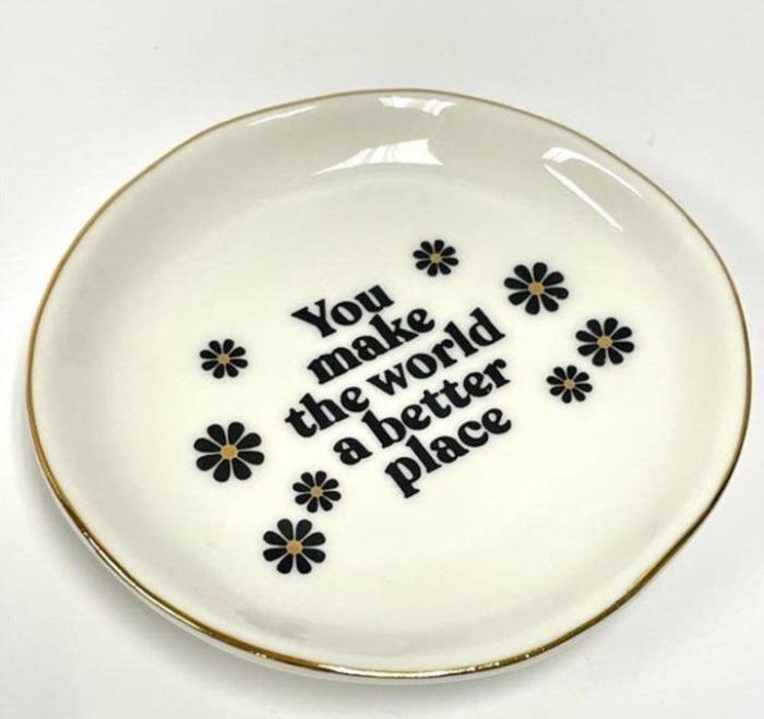 You Make the World a Better Place Round Ring Tray, BagMyGift