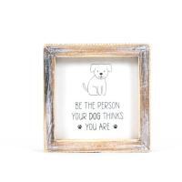 Things/Person 5x5 Wood Framed Reversible Sign - Image 4