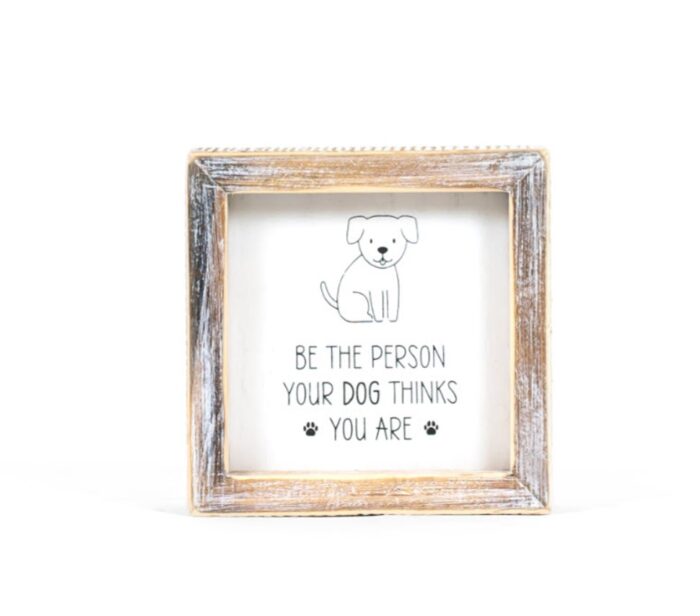 Things/Person 5x5 Wood Framed Reversible Sign - Image 4