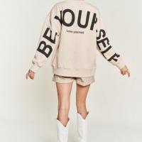 Be Yourself Love Yourself Printed Oversized Sweatshirt - Image 2