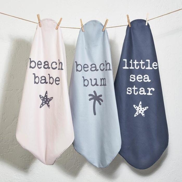 Quick Dry Baby Beach Towel with Hood - Beach Babe, BagMYGift