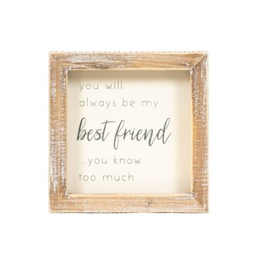 Best Friend 5x5 Wood Framed Sign, BagMYGift