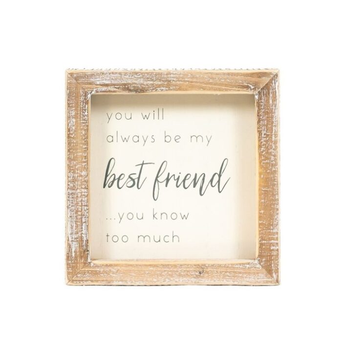 Best Friend 5x5 Wood Framed Sign, BagMYGift