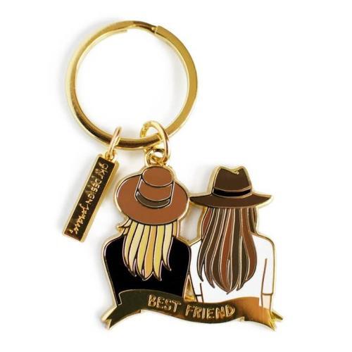 Best Friend Keychain - Blonde & Brown Hair, BagMYGift