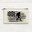 Bigfoot American Flag Multi-Use Canvas Zipper Pouch Bag