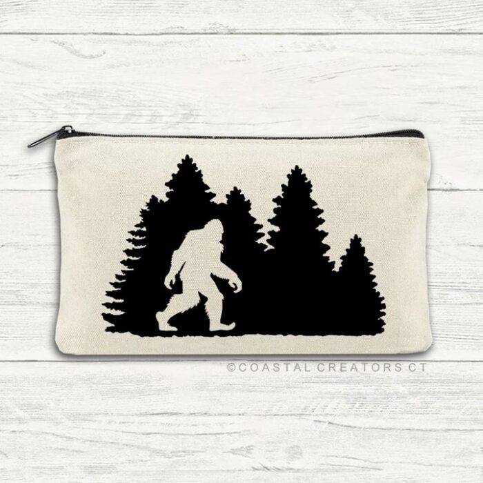 Bigfoot Sasquatch Multi-Use Canvas Zipper Pouch