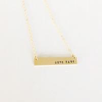 Boss Babe Stamped Bar 14K Gold Filled Necklace - Image 3