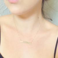 Powerful and Dangerous 14K Gold Filled Bar Necklace - Image 2