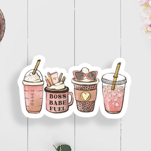 Boss Babe Latte Vinyl Sticker, BagMYGift