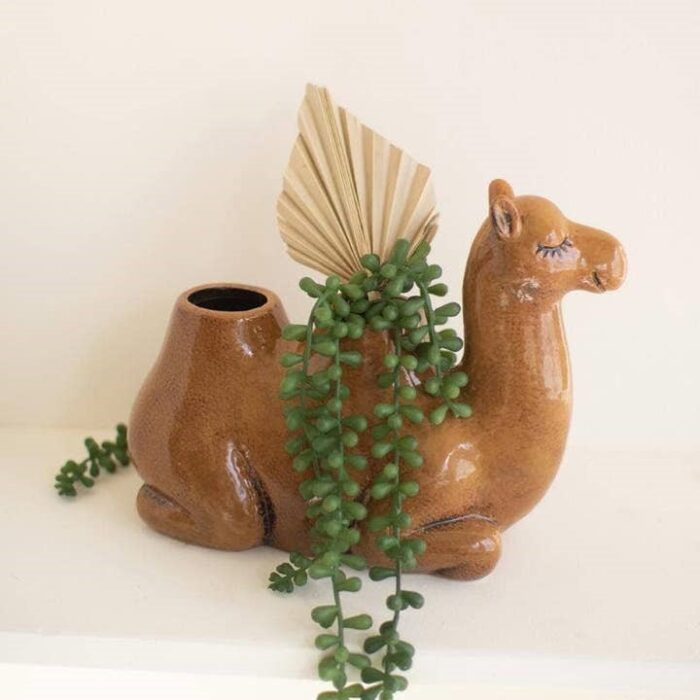 Brown Ceramic Camel Planter, BagMYBand