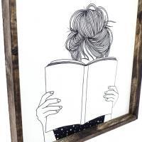 Girl Reading Wood Sign - Image 2