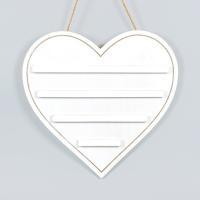 Heart Shaped 18x17 Hanging Wood Letterboard White - Image 2