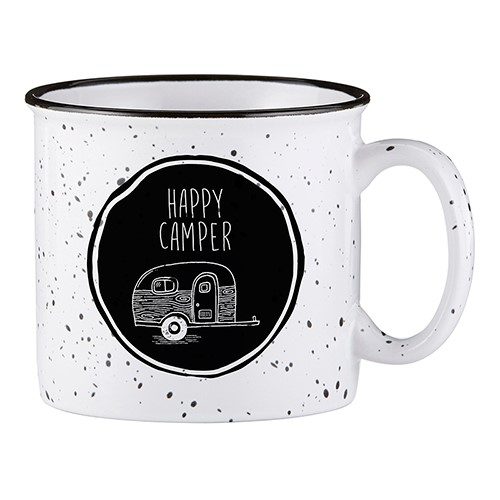 Campfire Mug - White - Happy Camper, BagMYGift