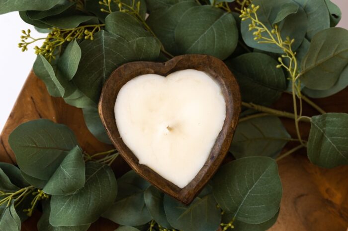 Wood Sweet Heart Candles - Image 2