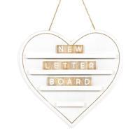 Heart Shaped 18x17 Hanging Wood Letterboard White - Image 3