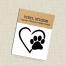 Heart Dog Paw Vinyl Sticker, BagMYGift