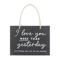Love You More Than Yesterday Valentine's Day Slate Sign - Image 3
