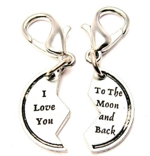 I Love You To the Moon 2 Piece Set Purse Clip/Zipper Pull