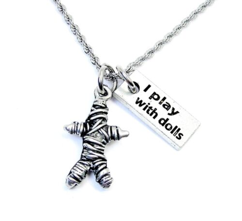 Voodoo Doll with I Play with Dolls Necklace, BagMYGift