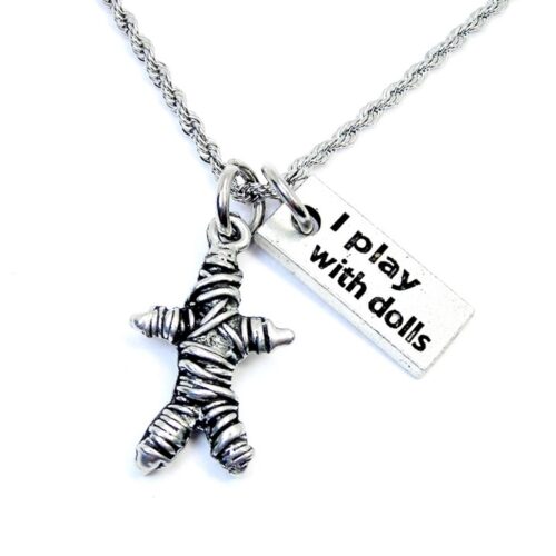 Voodoo Doll with I Play with Dolls Necklace, BagMYGift