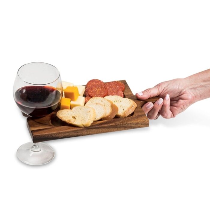 Interlocking Charcuterie Board/Wine Glass Holder, BagMyGift