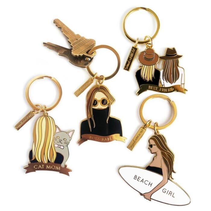 Best Friend Keychain - Blonde & Brown Hair - Image 3