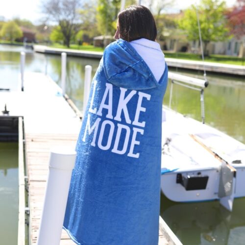 Lake Mode - 50" X 60" Royal Plush Hooded Blanket, BagMYGift