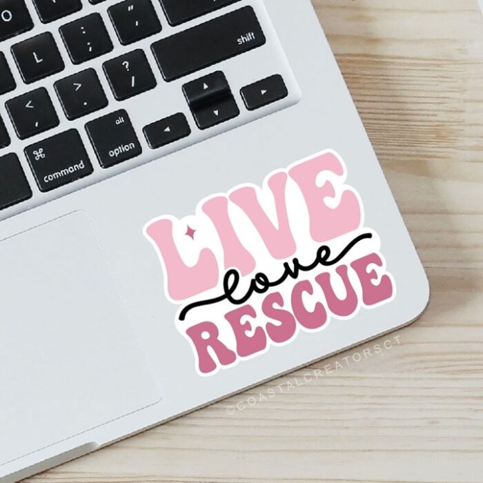 Live Love Rescue Cat Dog Sticker - Image 3