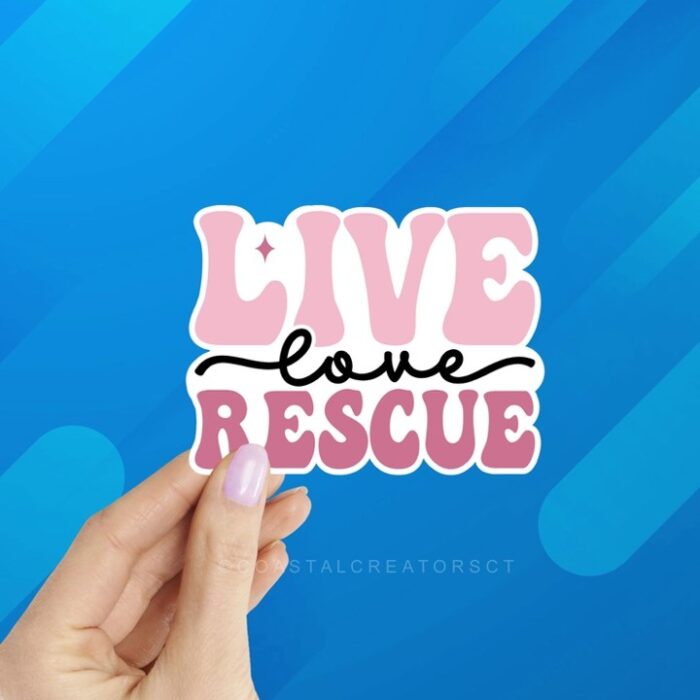 Live Love Rescue Cat Dog Sticker, BagMYGift