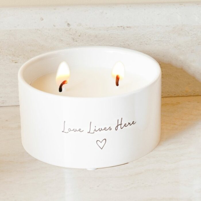 Love Lives Here - Double Wick Candle - Image 2