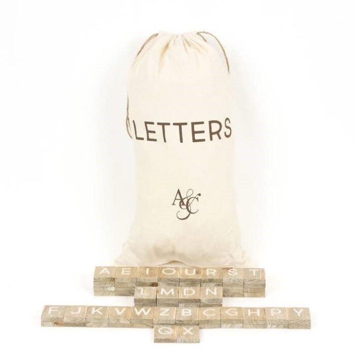 Natural Letters Letterboard 70 Piece Bag, BagMYGift