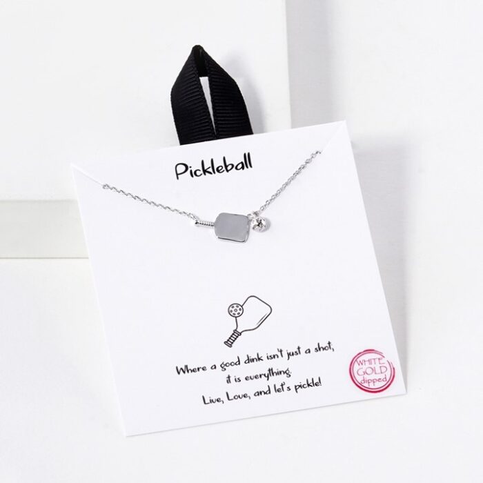 Pickleball and Paddle Pendant Necklace - Image 2