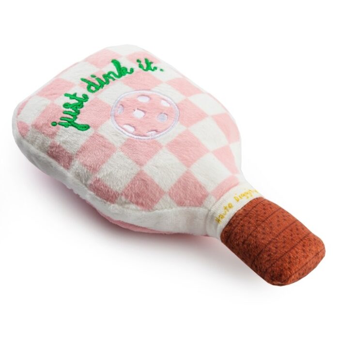 Pink Checker Pickleball Paddle Dog Toy - Image 3