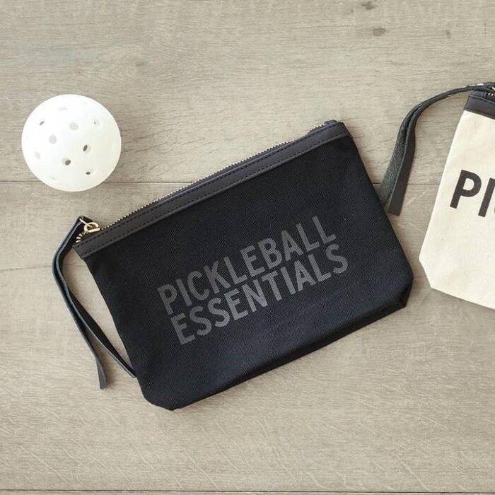 Black Canvas Pouch - Pickleball Essentials - Image 2