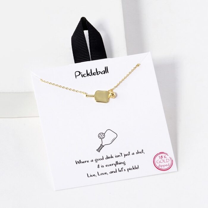 Pickleball and Paddle Pendant Necklace, BagMYGIft