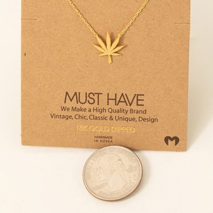 Cannabis Leaf Pendant Necklace - Image 3