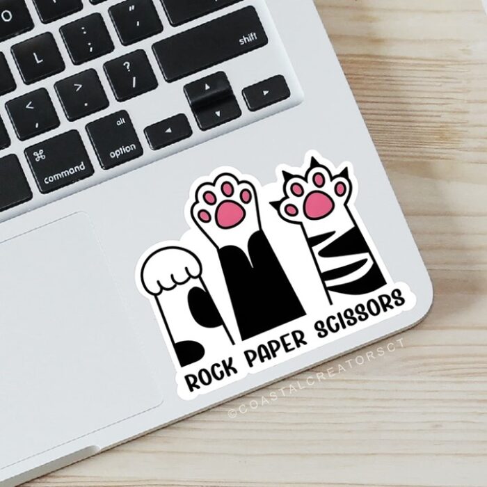 Cat "Rock, Paper, Scissors" Sticker - Image 3