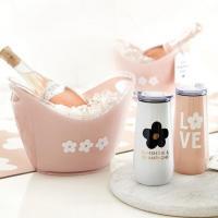 Acrylic Beverage Bucket - Flowers - Image 2
